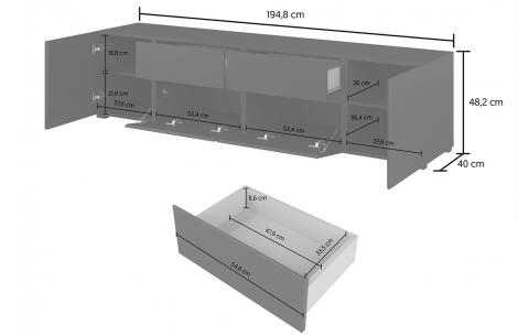 TV ir audio spintelė ASYMETRIC 15685