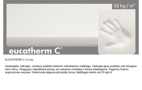 Čiužinys AMADEO EUCATHERM 3 CM IR 5 CM