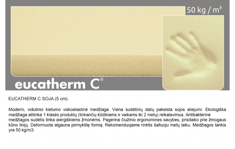 Čiužinys AMADEO EUCATHERM 3 CM IR 5 CM